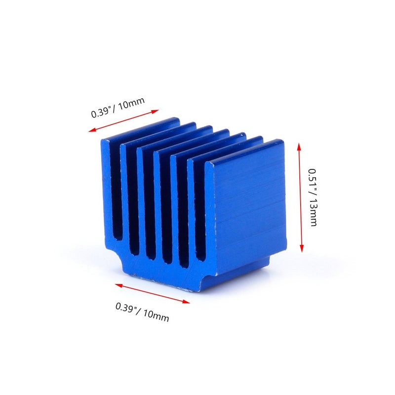 FYSETC Upgrade Stepper Motor Driver Heatsink, FYSETC 10pcs 3D Printer Parts Anodized Aluminum Heatsink 3D Printer Cooler for Raspberry Pi LV8729 A4988 DRV8825 TMC2208 TMC2100 TMC2130 Driver Module, Blue - Image 2